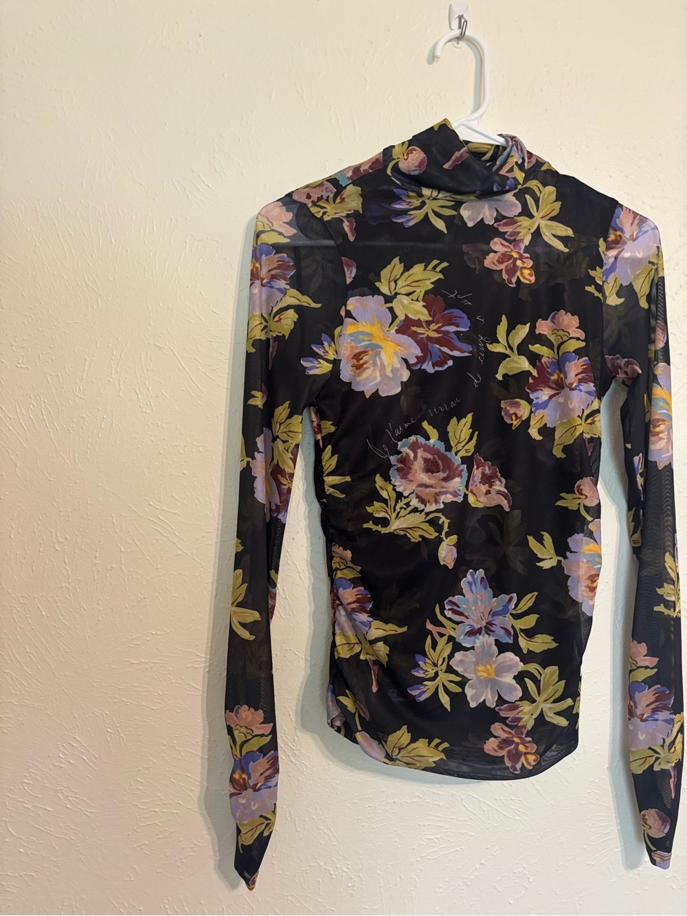 Bridgette Floral Print Long Sleeve Turtleneck Top XS - Picture 5 of 8